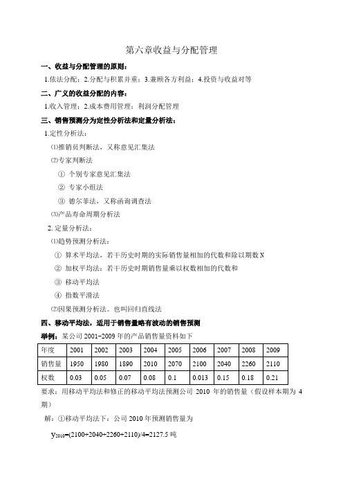 财务管理第六章学习笔记