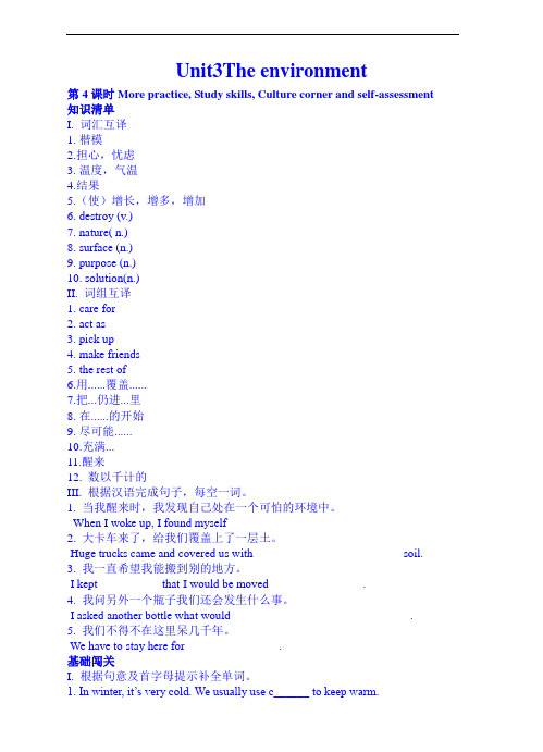 沪教牛津版牛津深圳版九下英语Unit3The environment  More practice, Culture corner同步练习及解析