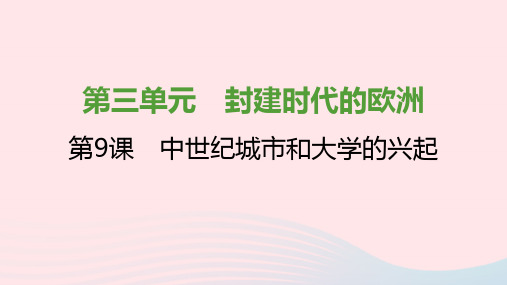 2021秋九年级历史上册第三单元封建时代的欧洲第9课中世纪城市和大学的兴起课件1新人教版