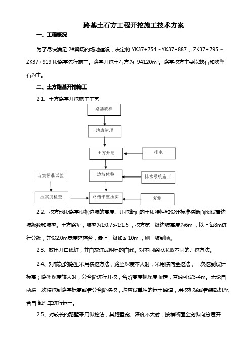 路基挖方施工方案