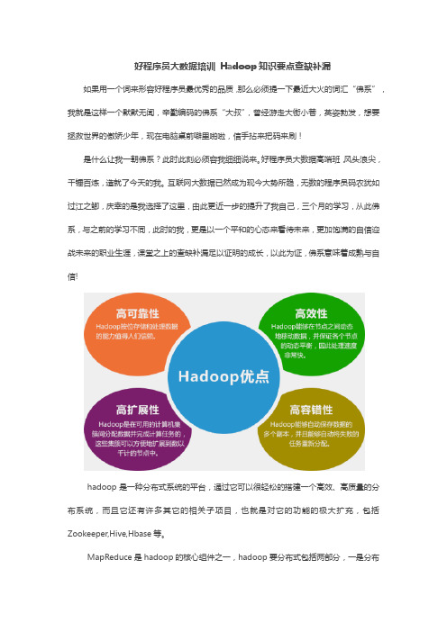 好程序员大数据培训 Hadoop知识要点查缺补漏