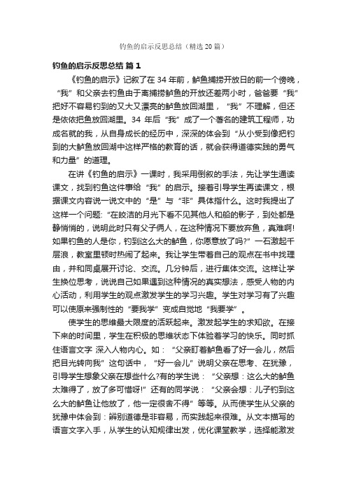 钓鱼的启示反思总结（精选20篇）