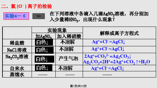 氯离子的检验及卤素PPT课件