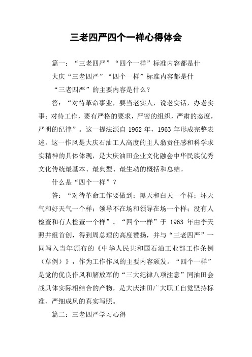 三老四严四个一样心得体会