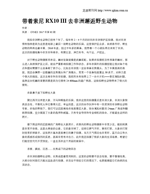 带着索尼RX10 III去非洲邂逅野生动物