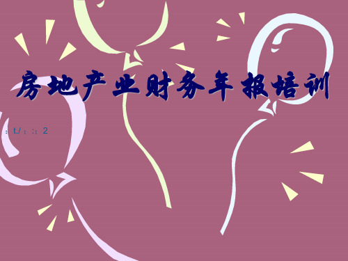 房地产业财务年报培训ppt课件