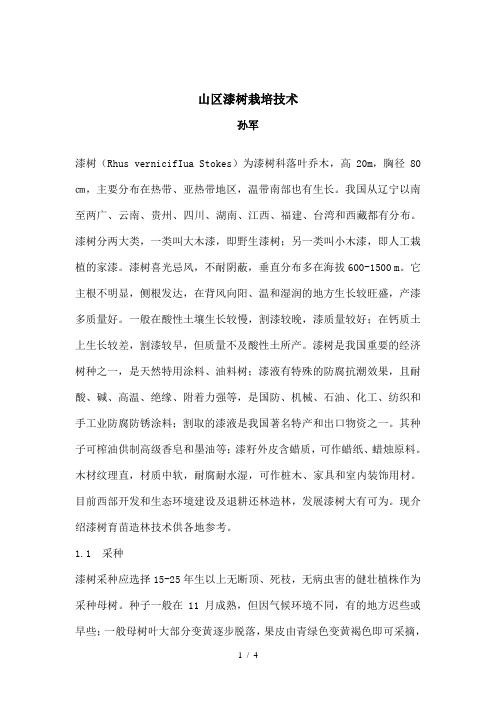 漆树栽培技术