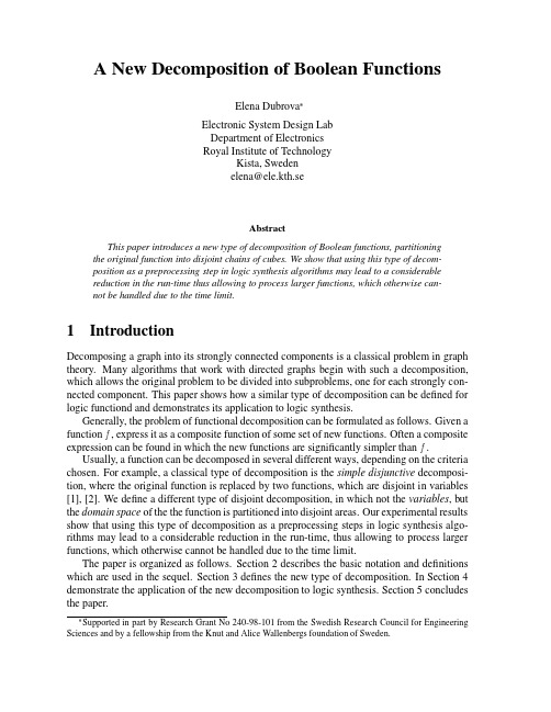 A New Decomposition of Boolean Functions