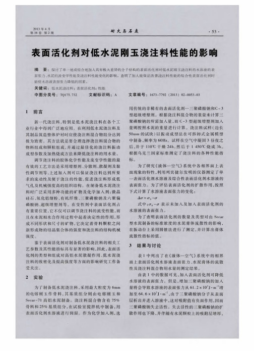 表面活化剂对低水泥刚玉浇注料性能的影响