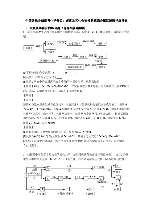 全国各地备战高考化学分类：卤素及其化合物推断题综合题汇编附详细答案
