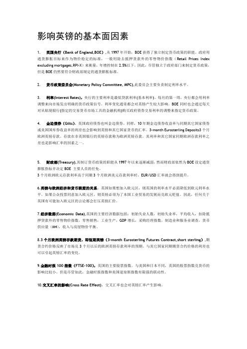 影响英镑的基本面因素