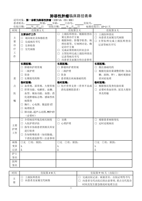 肺恶性肿瘤治疗