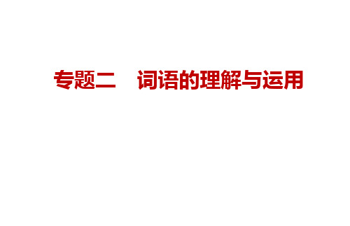 专题二 词语的理解与运用 课件—2021届中考语文方法攻略复习