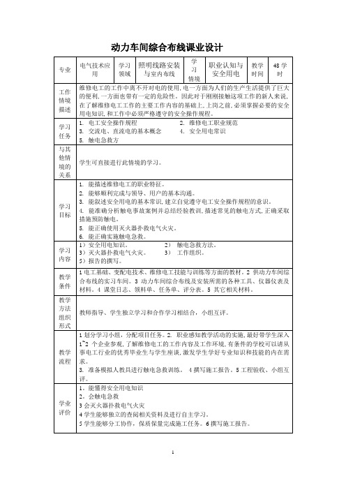 4-1 学习情景描述(课业设计)