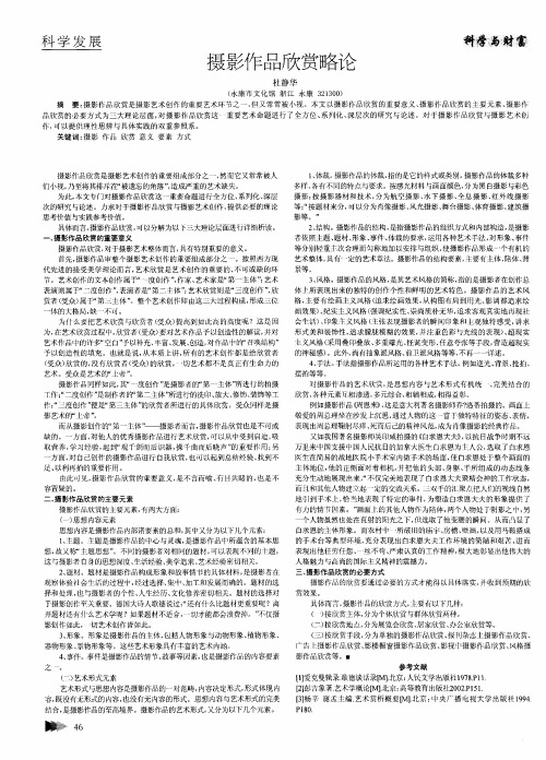 摄影作品欣赏略论