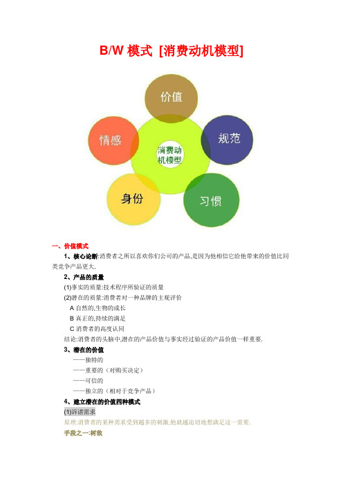 B-W模式(消费动机模型)[完整版-含案例]