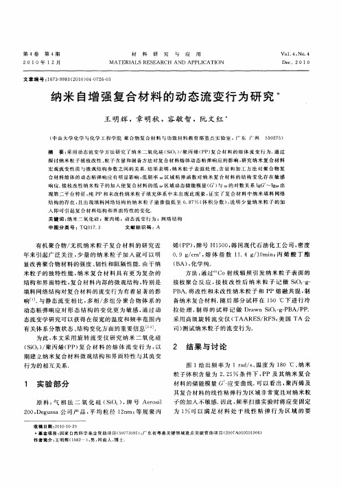 纳米自增强复合材料的动态流变行为研究