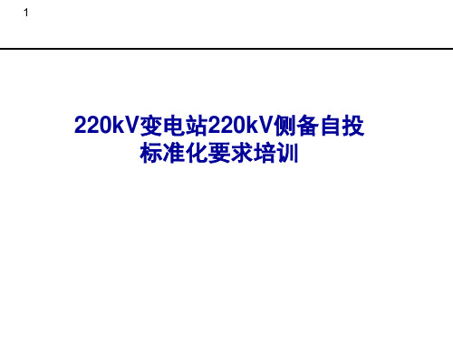 220kV变电站220kV侧备自投标准化要求