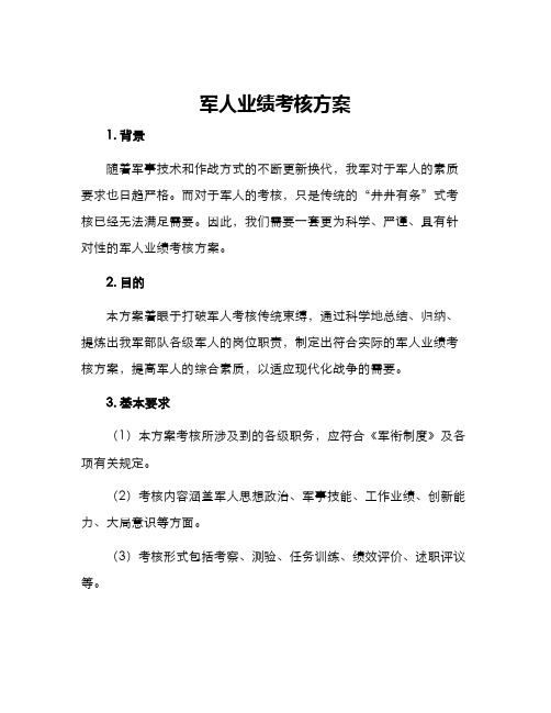 军人业绩考核方案