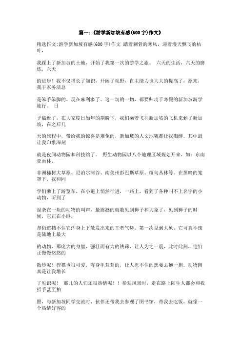 作文,新加坡,旅