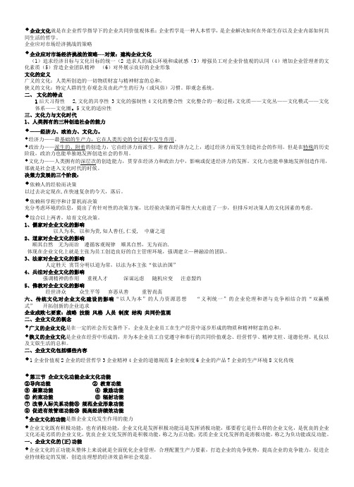 企业文化--复习资料