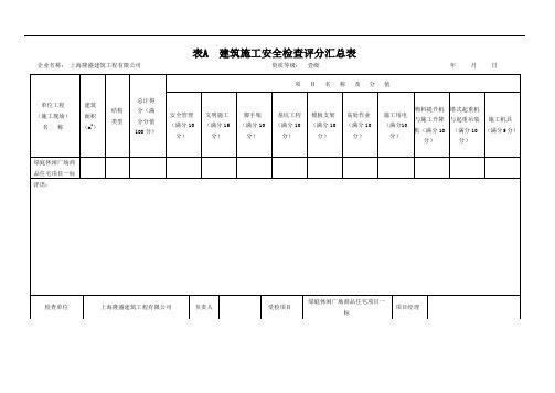 最新精确版JGJ59-2011建筑施工安全检查标准评分表(全套)