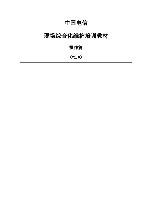 中国电信现场综合化维护培训教材操作篇