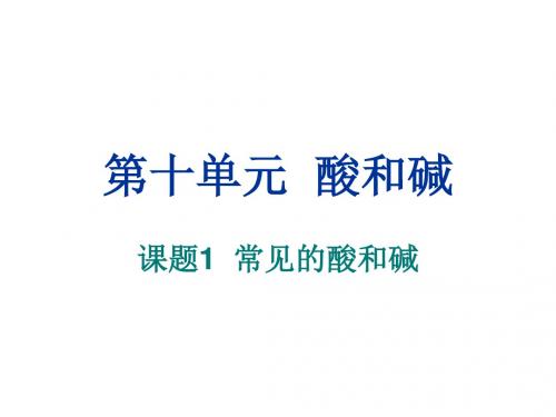 (2019版)九年级化学常见的酸和碱指示剂