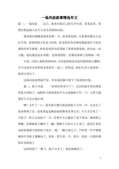一场风波叙事精选作文