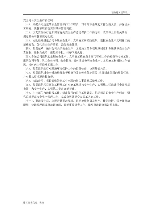 安全处长安全生产责任制.doc