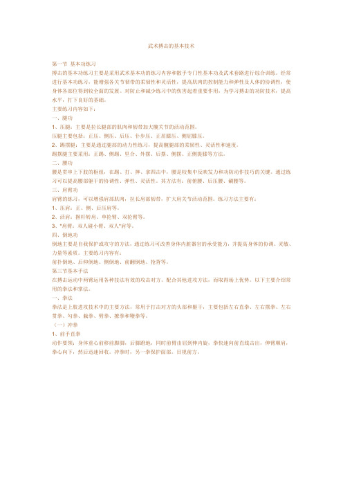 武术搏击的基本技术