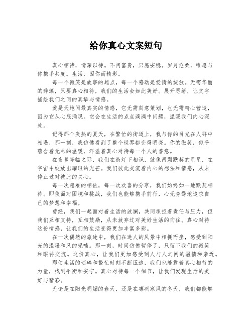 给你真心文案短句