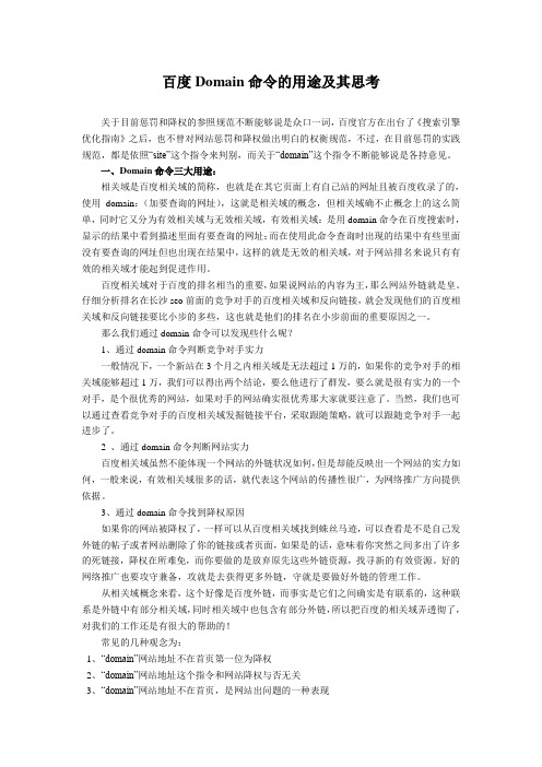 百度Domain命令的用途和思考
