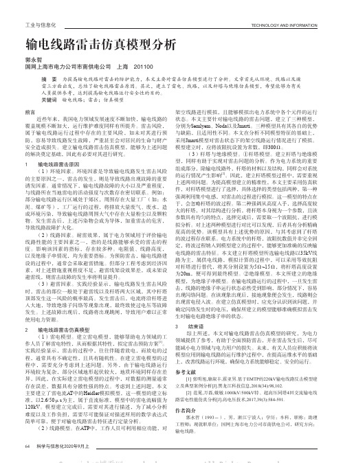 输电线路雷击仿真模型分析