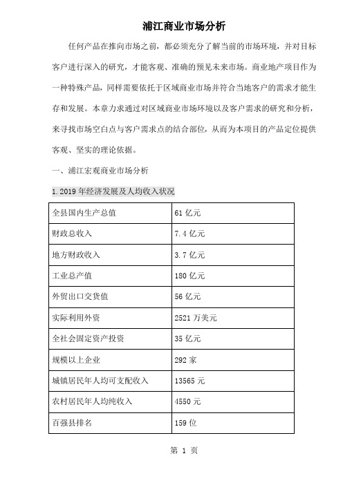 浦江商业市场分析(doc19)共18页