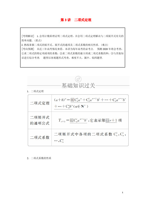 高考数学一轮复习第10章第3讲二项式定理讲义理含解析