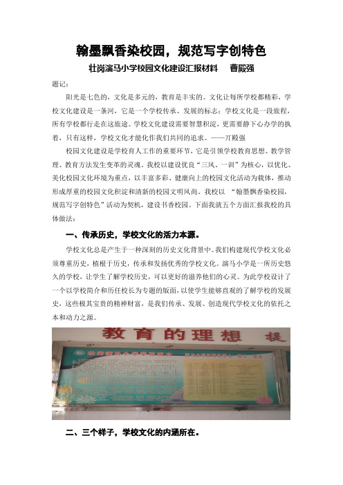 壮岗演马小学校园文化建设汇报材料