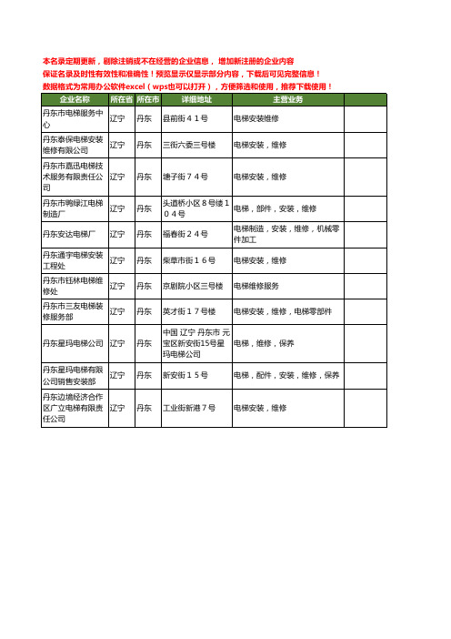 新版辽宁省丹东电梯维修工商企业公司商家名录名单联系方式大全11家