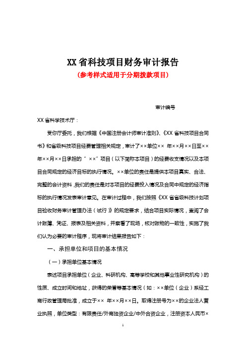 研发项目审计报告