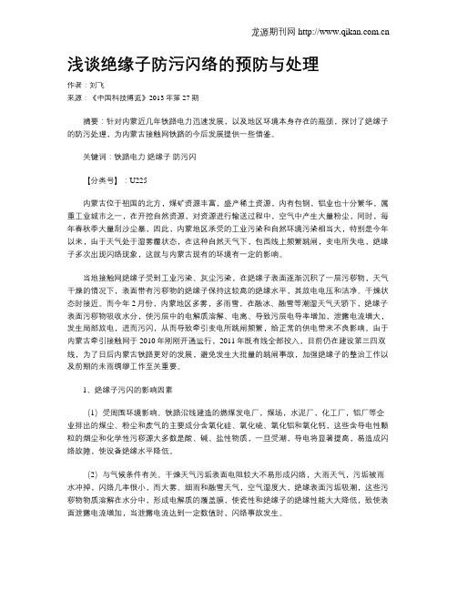 浅谈绝缘子防污闪络的预防与处理