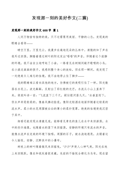 发现那一刻的美好作文(二篇)