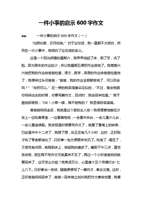 一件小事的启示600字作文