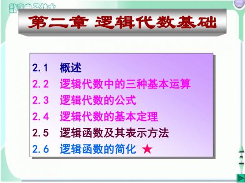 数字电子技术基础逻辑代数基础