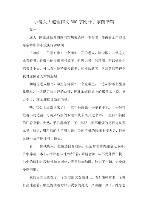小镜头大道理作文600字刚开了家图书馆