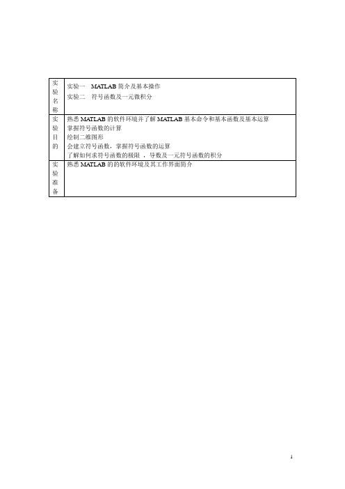 高等数学实验报告