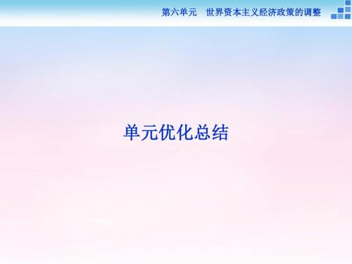 【优化方案】2016年高中历史 第六单元 世界资本主义经济政策的调整 单元优化总结课件 新人教版必修2