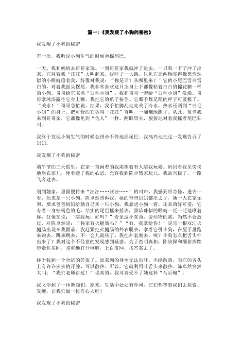 我发现了狗的秘密450字