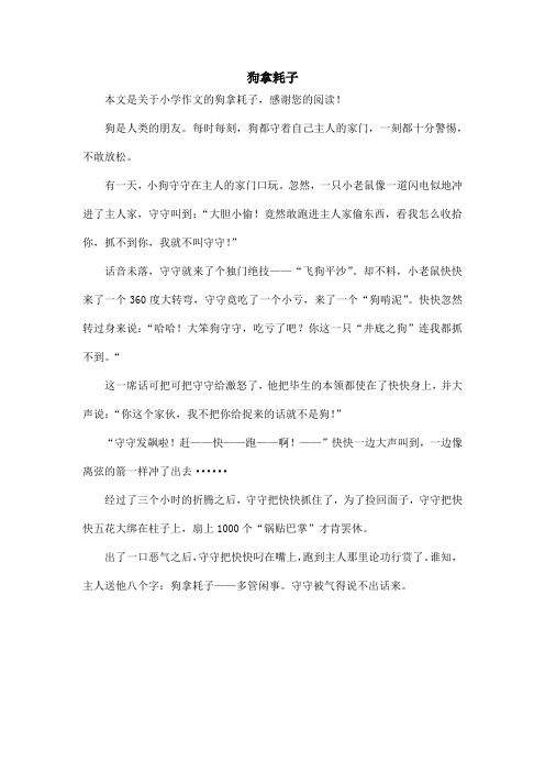 狗拿耗子_小学作文