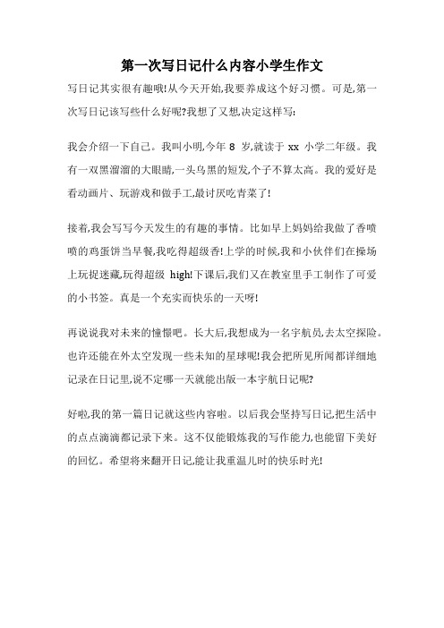 第一次写日记什么内容小学生作文