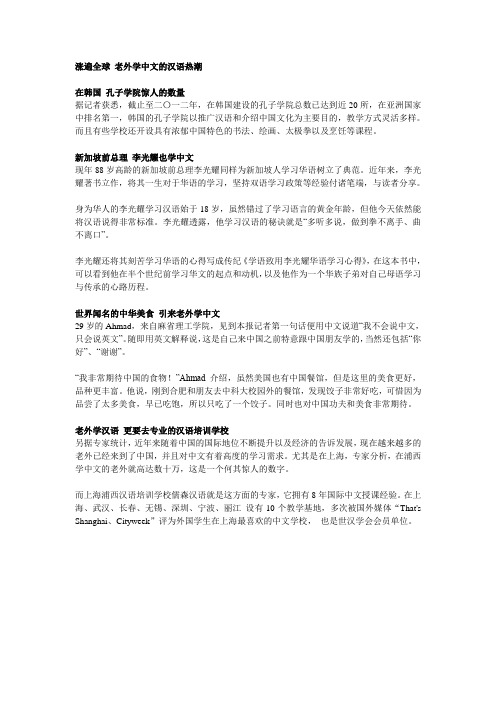 涨遍全球 老外学中文的汉语热潮